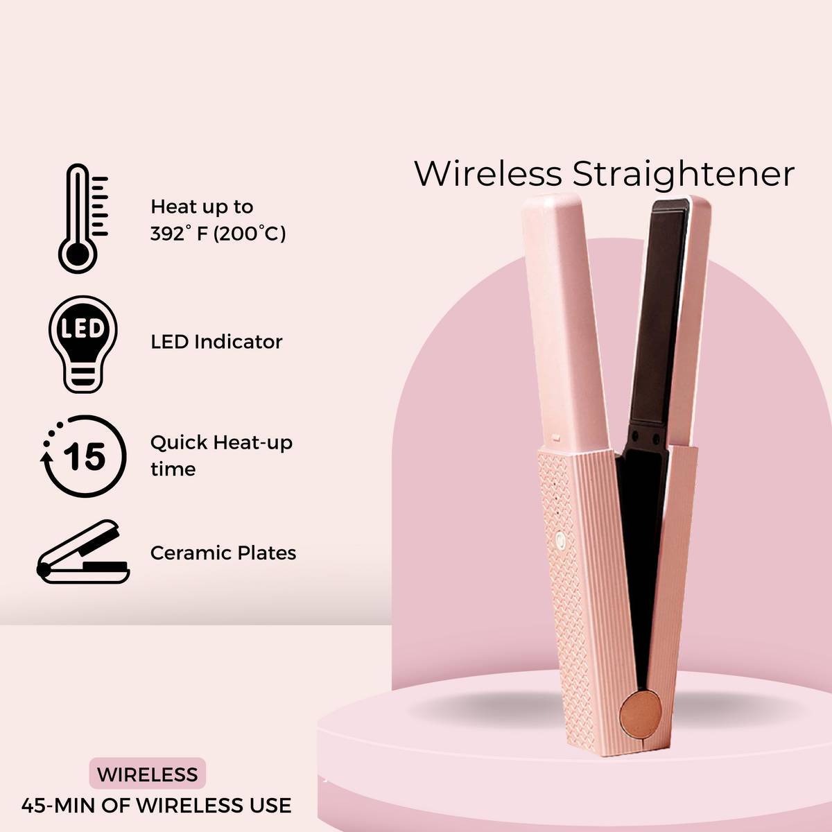 Portable Hair Straightener Wireless